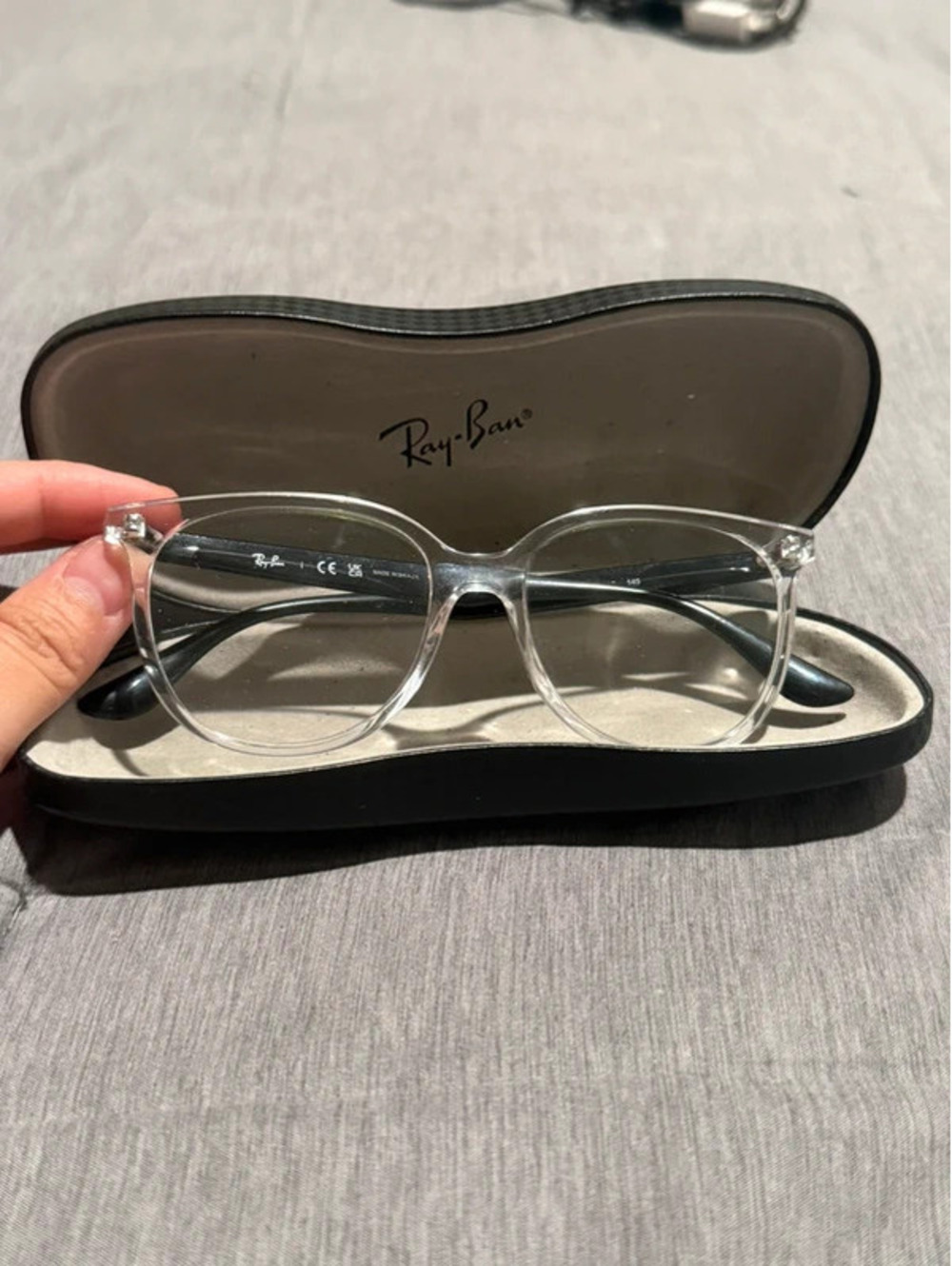 Ray-Ban Clear & Black Square Optical Glasses with Case